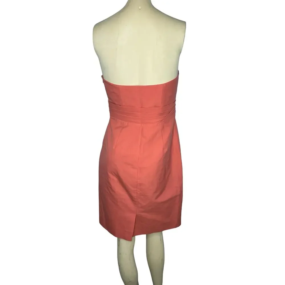 J.Crew Raquel Sheath Dress Y2K Sweet Papaya Strapless 4